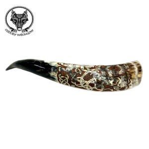 Róg do picia ręcznie rzeźbiony 0.6 Heimdall i Gjallarhorn