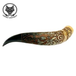 Róg rzeźbiony do picia 0.6 Thor i Jörmungandr